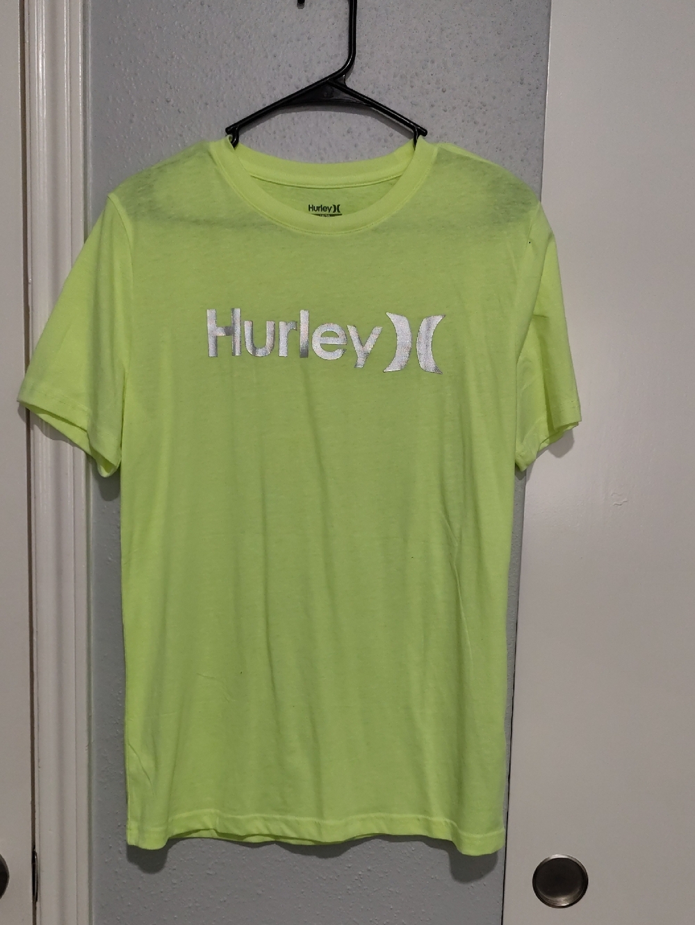 Hurley Men's Neon Lime Logo Short Sleeve Tee
